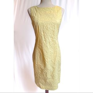 Talbots Light Yellow Detailed Sleeveless Cocktail Dress